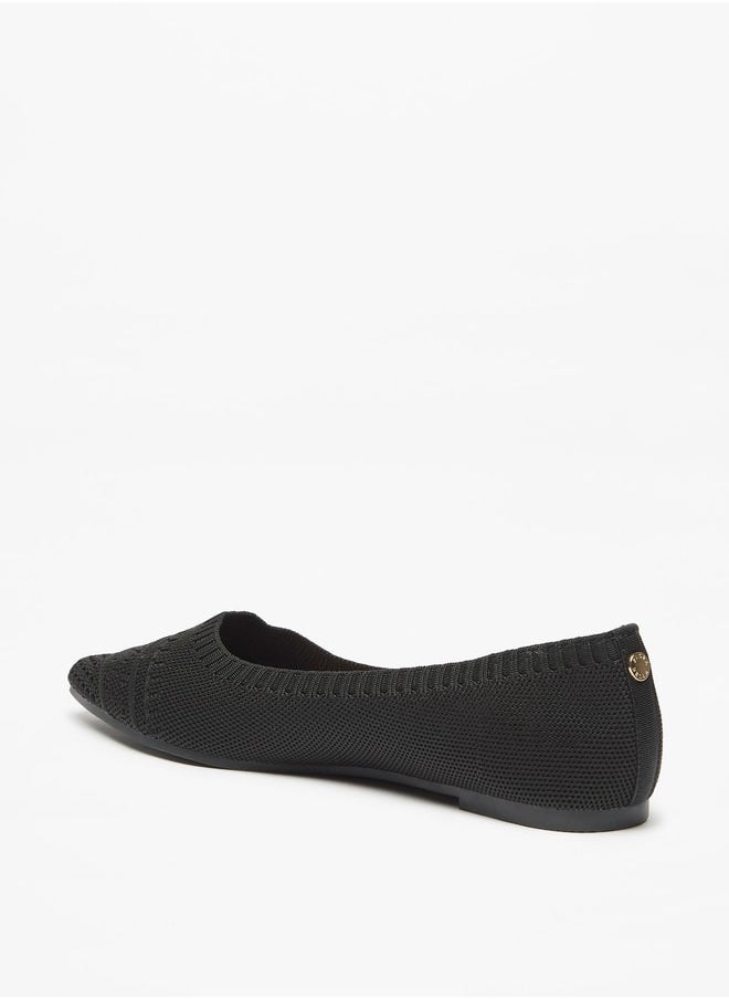 Flora Bella By Shoexpress Women's Textured Slip-On Ballerina Shoes  - Image 2