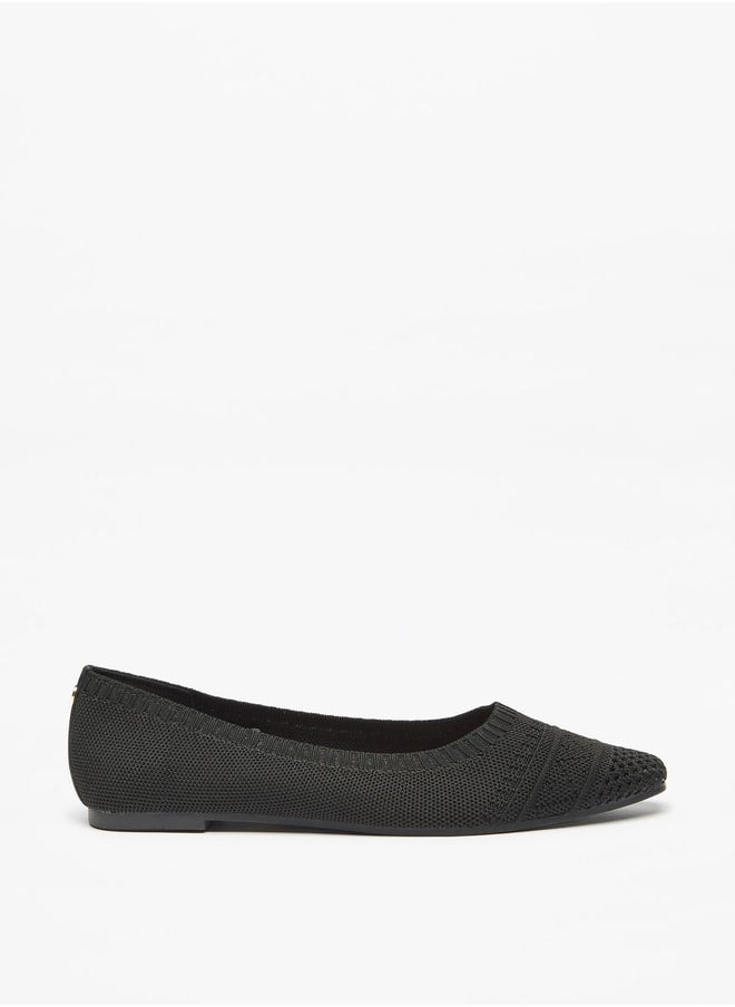 Flora Bella By Shoexpress Women's Textured Slip-On Ballerina Shoes  - Image 3
