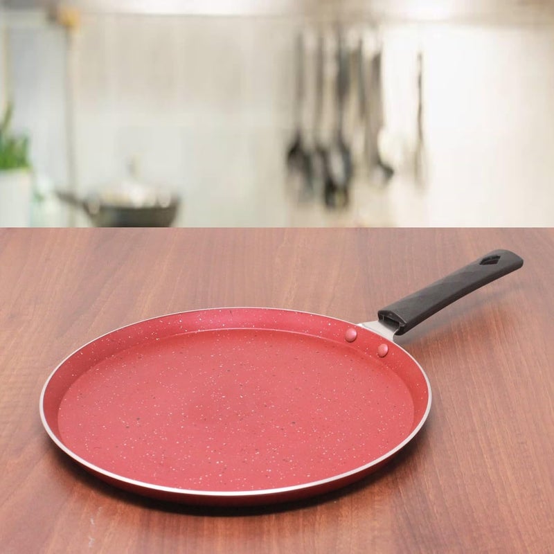 Cheet enterprise Non Stick Frying Pan Non Stick Pizza Pan Dosa Pan Ceramic Pan for Cooking Omelet Pan Induction Base Detachable Handle InductionGas Stove Tops New Red Velvet Flat Tawa - Image 3