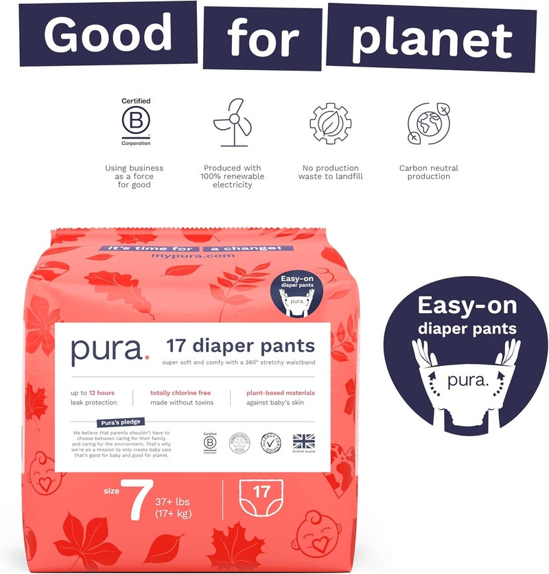 Pura Size 7 Diaper Pants - 17 Count - Image 5