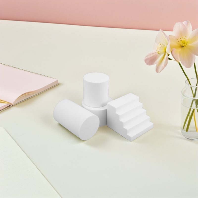 1 Set Product Photography Props Photography Background Prop For Goods Crafts Lipstick Jewelry Cosmetics Makeup Tools Food White - Image 2