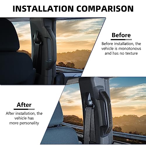 RAZPOY BPillar Handle Grab Panel Trim Cover Compatible with 20212023 Ford Bronco Carbon Fiber Interior Accessories 4Door - Image 3