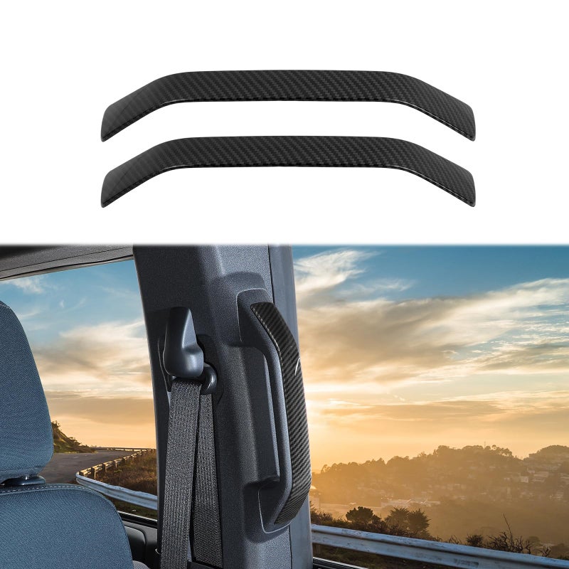 RAZPOY BPillar Handle Grab Panel Trim Cover Compatible with 20212023 Ford Bronco Carbon Fiber Interior Accessories 4Door - Image 2
