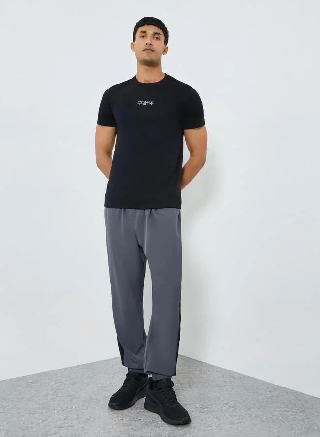 Styli Active Men Slim Fit Interlock Round Neck T-Shirt