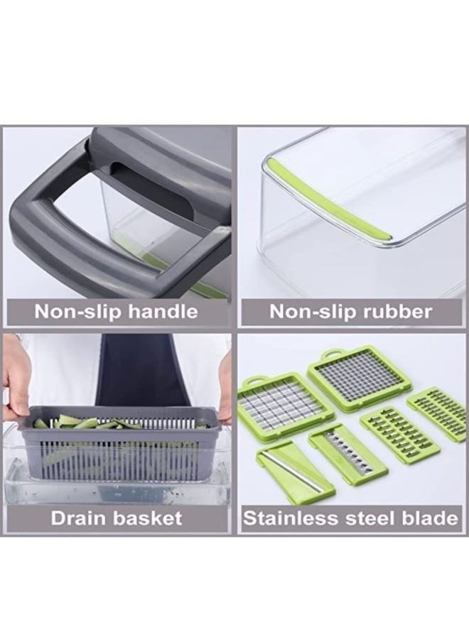 vesus - Vegetable Chopper 16 In 1 Multifunctional Vegetable Slicer Onion Mincer Chopper Vegetable Chopper Cutter Dicer Salad Potato Carrot Garlic Egg Separator - Image 1