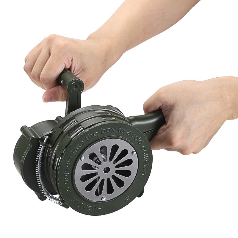 Sumnacon Hand Crank Siren Manual Operated Air Raid Siren with Foldable Handle for Sporting Events,Emergency Sturdy Waterproof Aluminum Alloy Tornado Siren Portable Loud Volume Emergency Siren,Green - Image 1