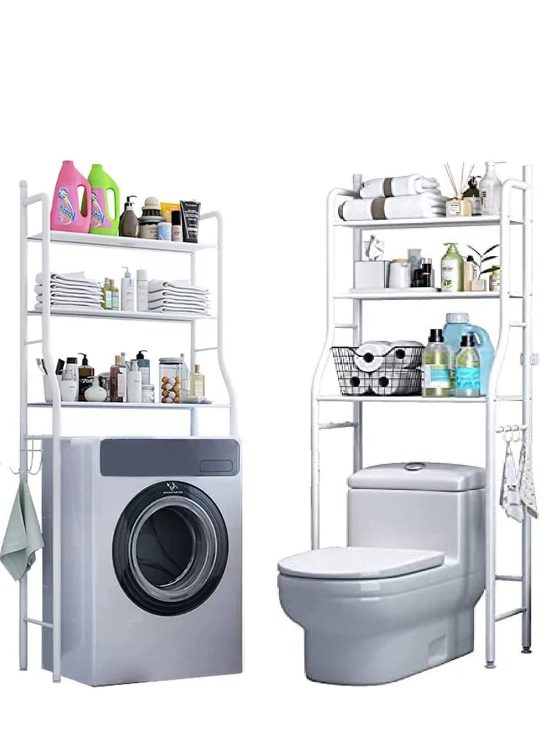 SAQOWARE 3 Layer Metal Washing Machine Storage Shelf Rack | Toilet Storage Bathroom Rack Shelves,Space Saver Shelf Organizer Holder  - Image 1