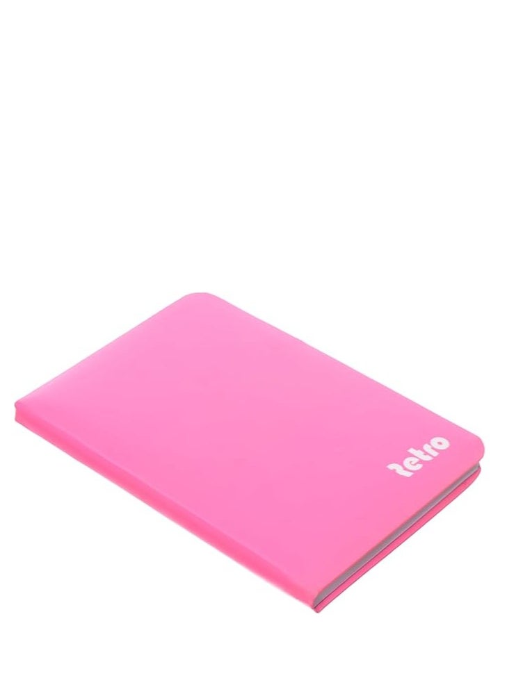 Retro - Retro A5 Lined NoteBook With Hard Cover - 96 Sheets -70gm - Pink - Image 1