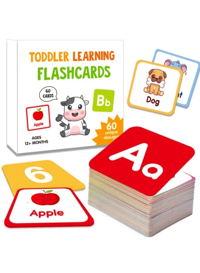 Children's Cognitive Cards Cartoon English Flash Cards Letter Shape Animal Learning Education Enlightenment Early Education Cards  - Image 1