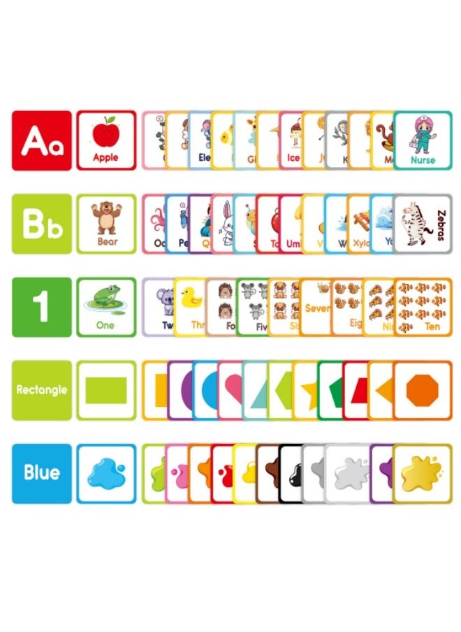 Children's Cognitive Cards Cartoon English Flash Cards Letter Shape Animal Learning Education Enlightenment Early Education Cards  - Image 2