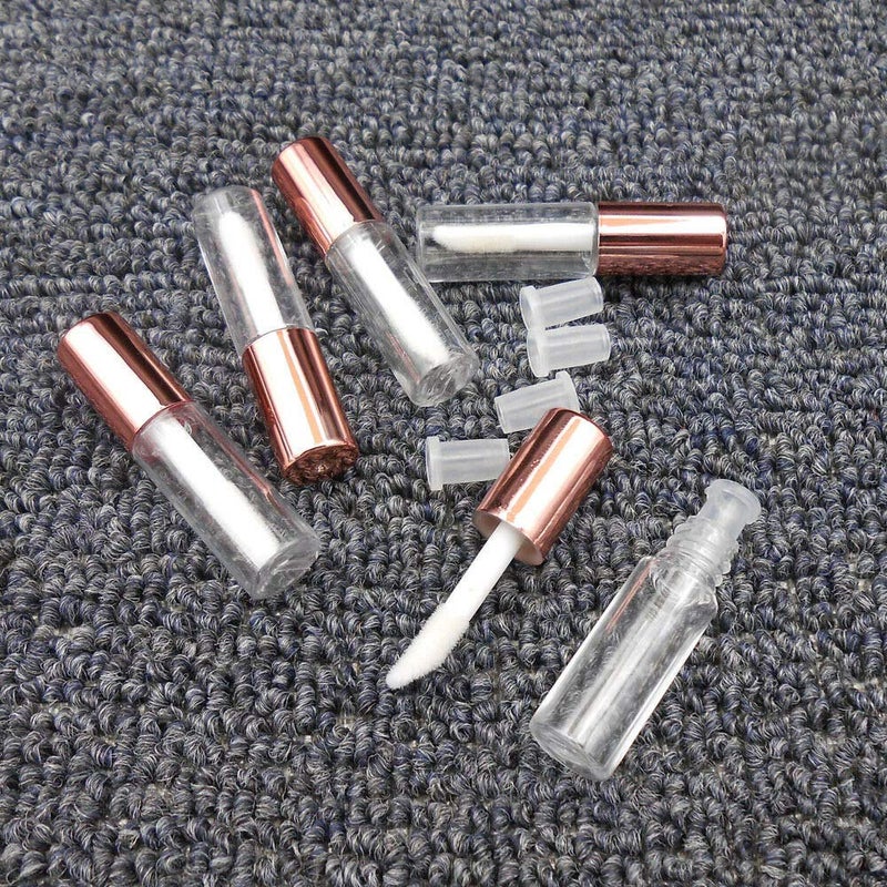 SKYPRO LTKJ 25 Pack 1.2 mL Pretty Empty Lip Gloss Tubes Containers, Clear Mini Refillable Lip Balm Bottles with Rubber Inserts and 3pcs Transfer Pipettes for Lip Samples Travel DIY Makeup (Rose Golden) - Image 4