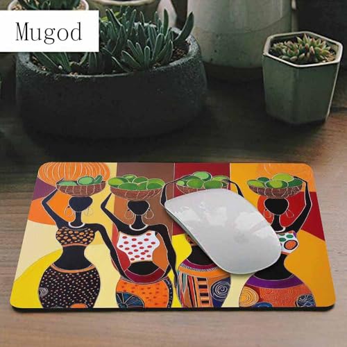 Mugod African Women Mouse Pad Four Sexy African Womens with Beautiful Dress Dance Mouse Mat Non-Slip Rubber Base Mousepad for Computer Laptop PC Gaming Working Office & Home 9.5x7.9 Inch - Image 2