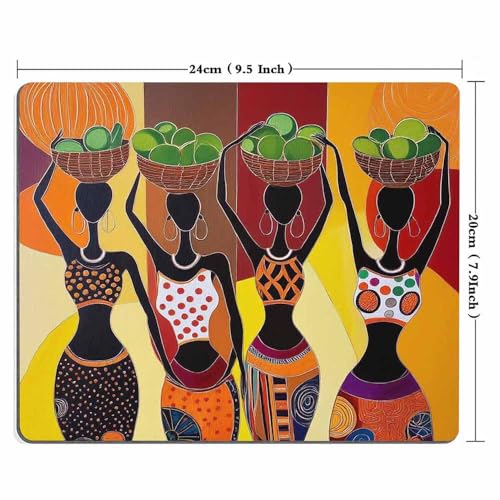 Mugod African Women Mouse Pad Four Sexy African Womens with Beautiful Dress Dance Mouse Mat Non-Slip Rubber Base Mousepad for Computer Laptop PC Gaming Working Office & Home 9.5x7.9 Inch - Image 4