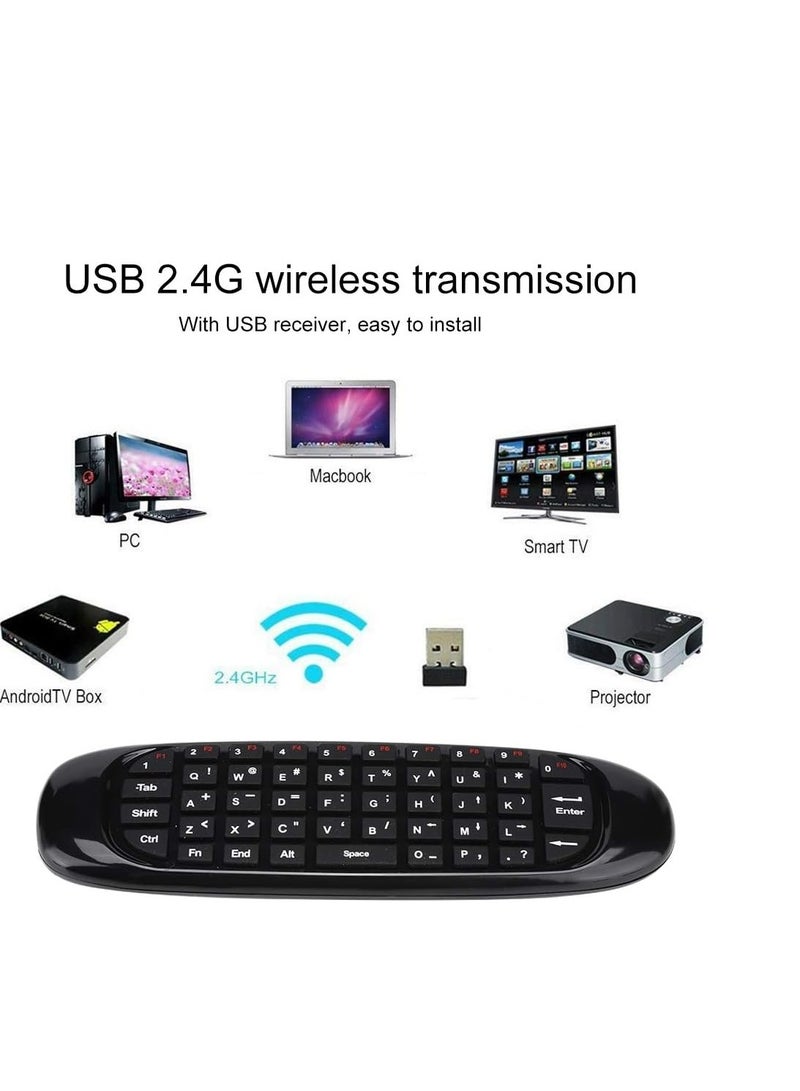 Universal TV Remote Control, Wireless Air Mouse With Keyboard for Smart TV, Set-Top Box, media player and More Color: Black - Image 3