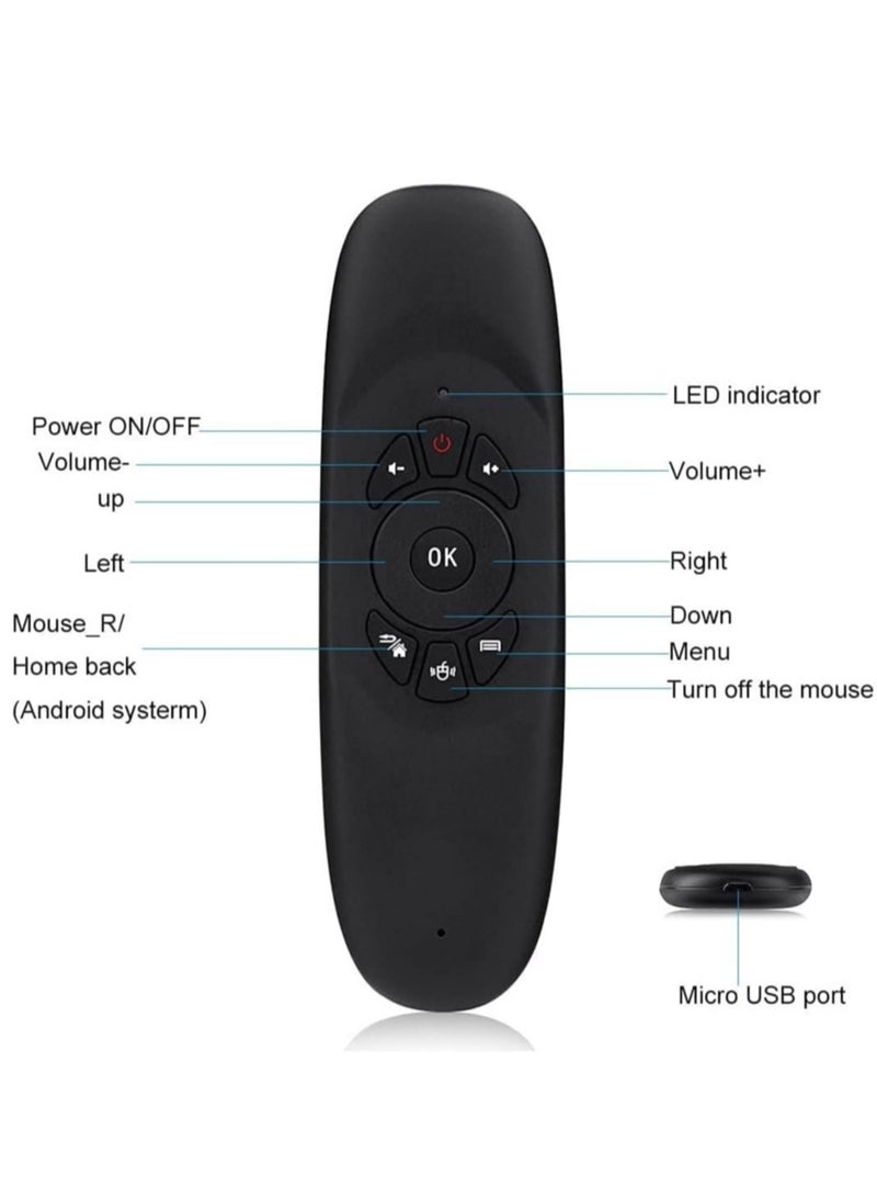 Universal TV Remote Control, Wireless Air Mouse With Keyboard for Smart TV, Set-Top Box, media player and More Color: Black - Image 5