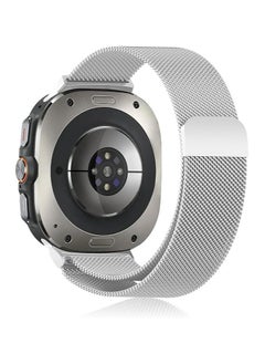 Generic Compatible with Band for Samsung-Galaxy Watch-7 Ultra-47mm - Magnetic Stainless Steel Metal Bands for Galaxy Watch 7 Ultra 47mm 2024 Mesh Loop Replacement Straps, Men Women, Durable (Silver)  - Image 1