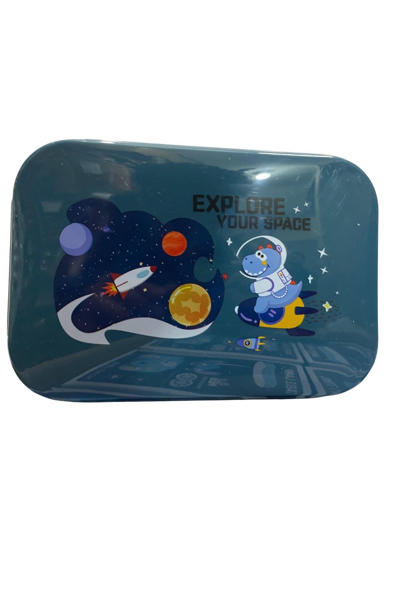 School Lunch Box + Kids’ Water Bottle – Practical Design to Keep Food Fresh All Day – Blue - Image 2