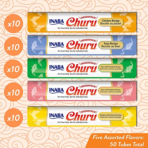 INABA Churu Cat Treats, Grain-Free, Creamy Purée Cat Treat/Topper, Tuna & Chicken Variety - Image 3