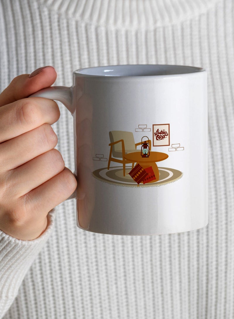 لوحة كوب ١١ أونصة من السيراميك بتصميم رمضان كريم مع فانوس - Image 3