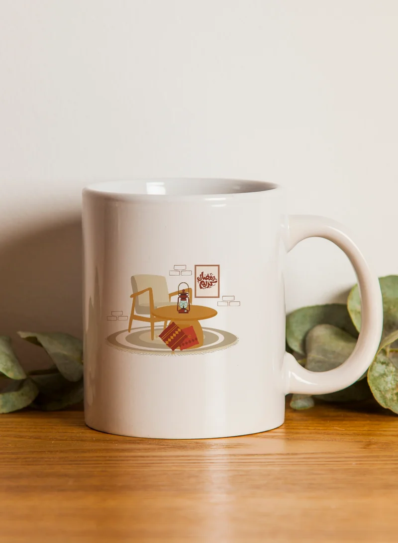 LOWHA 11 oz Ceramic Mug with Ramadan Kareem with Lantern Design