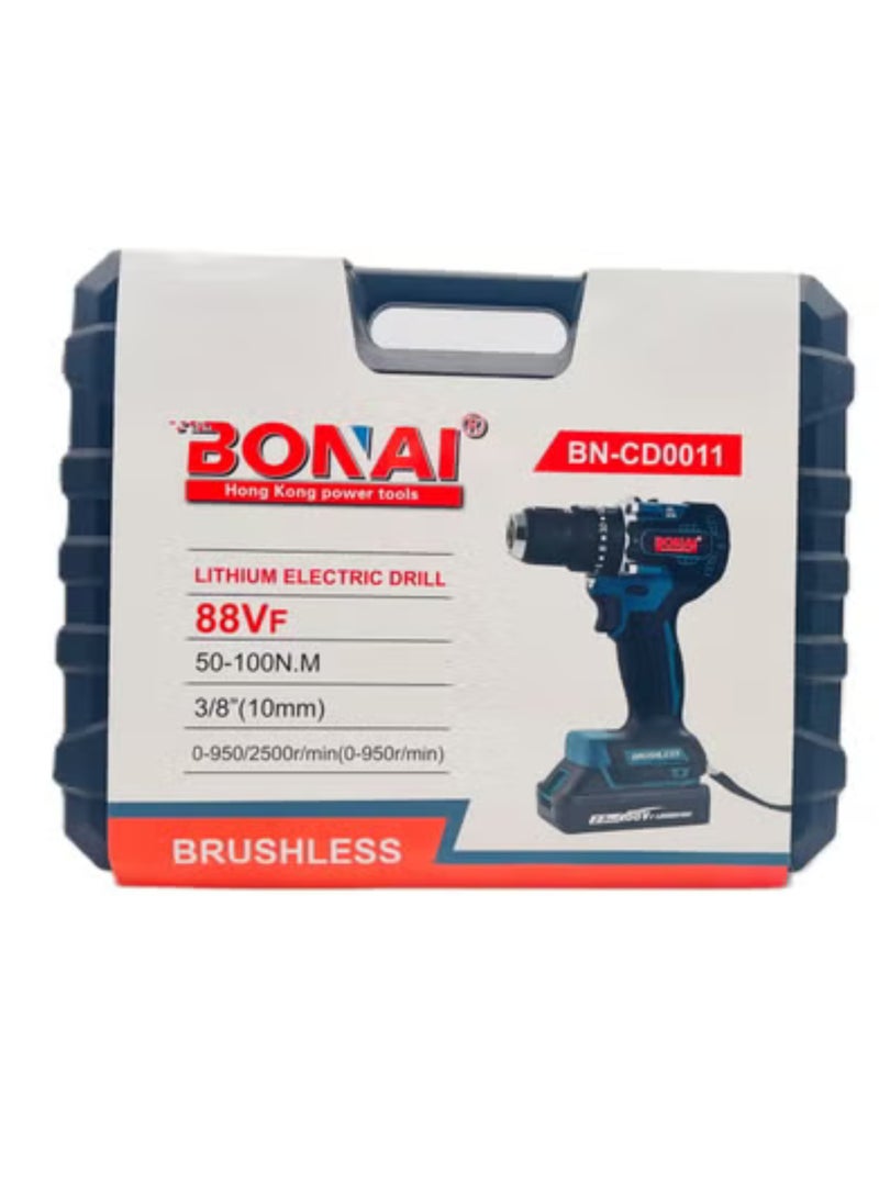 BONAI Every Surface Drill : BONAI's 88Vf Cordless Impact Drill Kit with Brushless Motor, Dual Batteries, Combi Hammer Drill, Metal/Wood/Wall Adaptability, and Precision Screwdriving Abilities  - Image 2