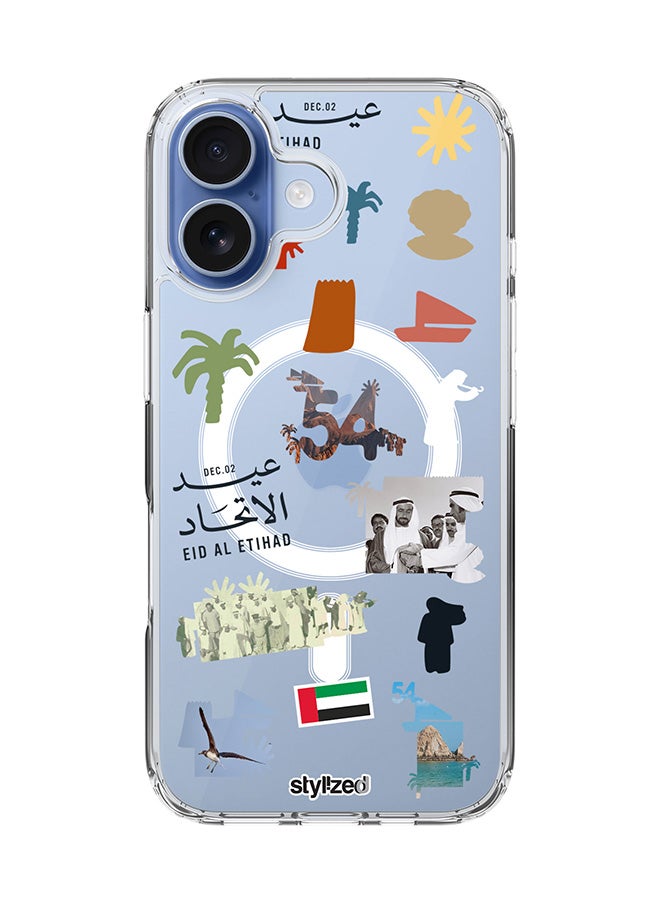 Stylizedd for iPhone 17 Case [Compatible with MagSafe] Slim Magnetic cover Clear Phone Case - Eid Al Etihad 54th UAE National Day, Transparent - Image 1
