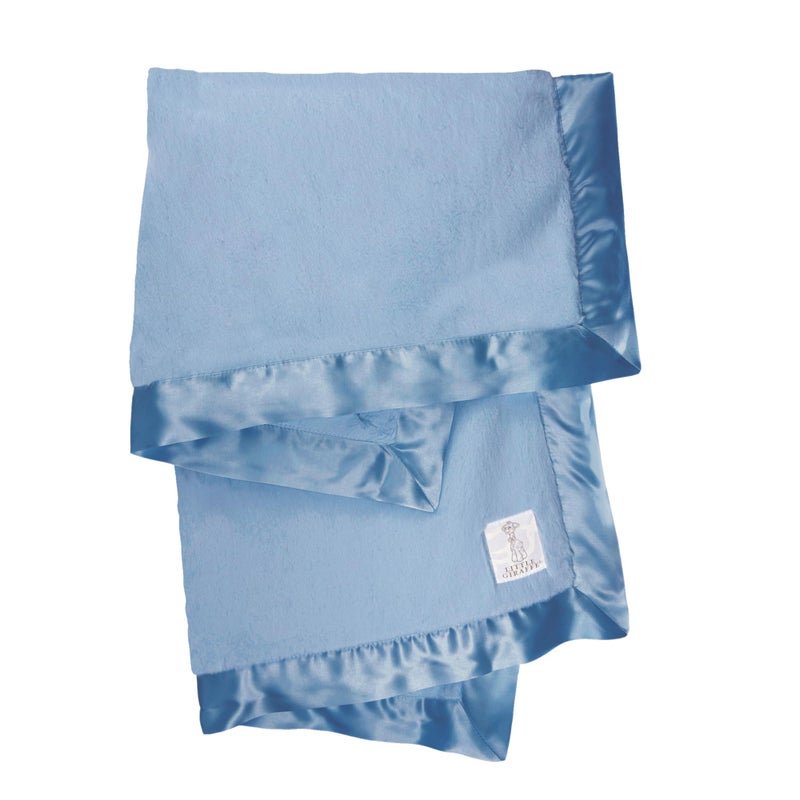 Little Giraffe Baby Blanket - Luxe Soft Blanket with Satin Trim - Baby Stroller Blanket - Newborn Baby Essentials & Baby Gifts - 29x35" - Cornflower - Image 1