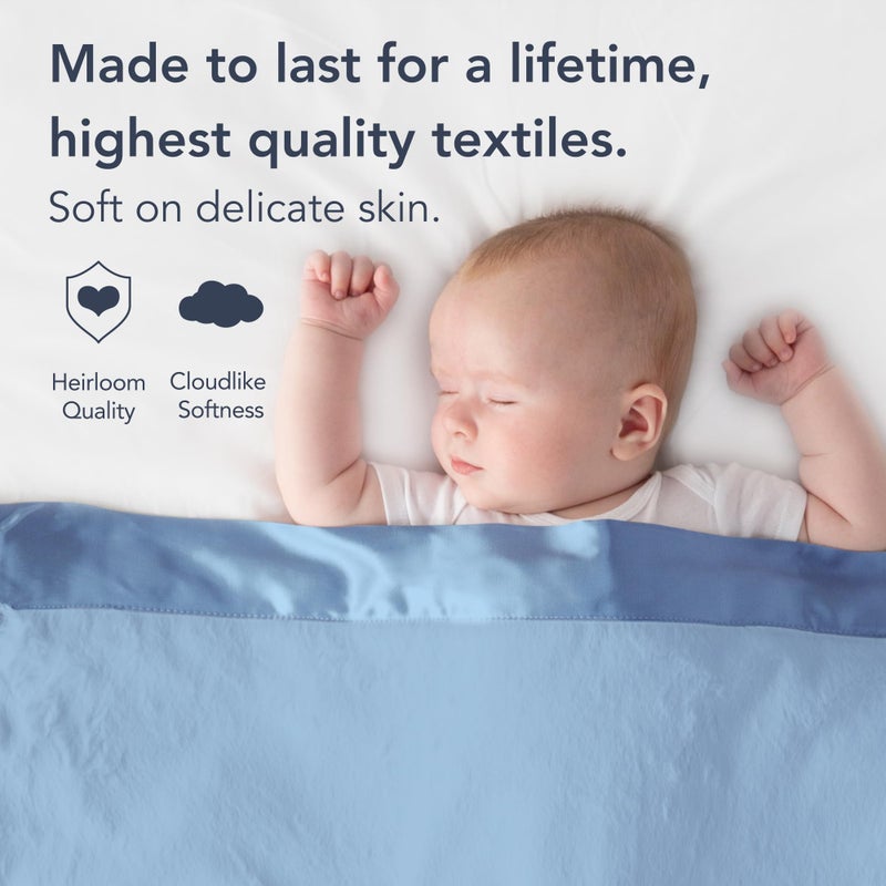 Little Giraffe Baby Blanket - Luxe Soft Blanket with Satin Trim - Baby Stroller Blanket - Newborn Baby Essentials & Baby Gifts - 29x35" - Cornflower - Image 2