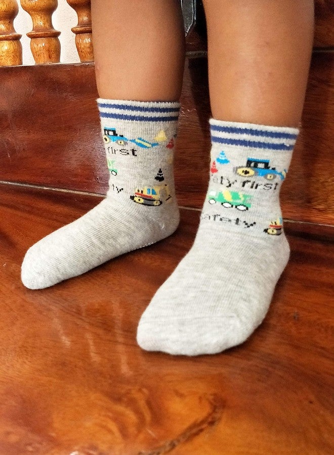 CUTEABLY Kid's/Baby's Cotton Grip Socks, Pack of 4 (4-5 Year), Multicolour - Image 2