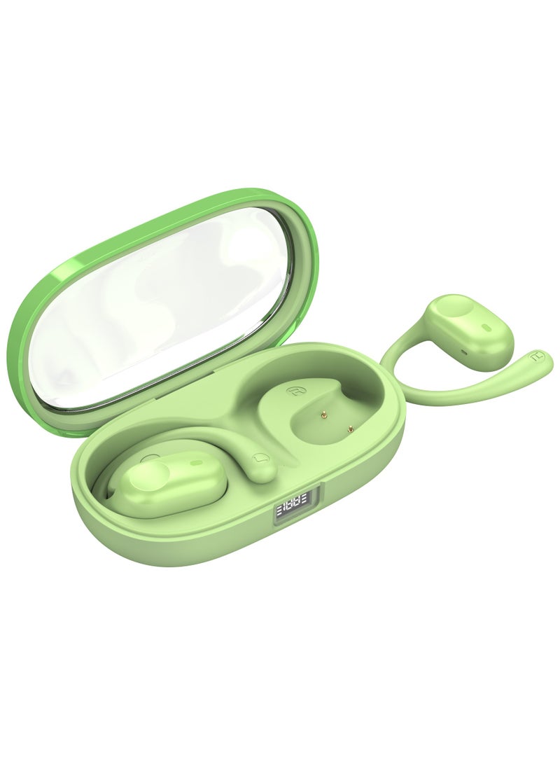 AROAQ X19 Wireless Bluetooth 5.3 Headphones Ear-Hook Earbuds with Microphone In-Ear Sports Headset Sweatproof Noise Reduction Earphone for Running Driving Office Working (Transparent Cover) - Image 2