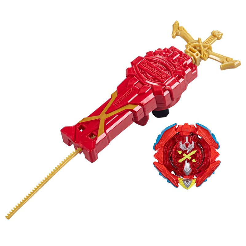 BeyBlade مجموعة لعبة المعركة باي بليد هاسبرو بيرست كواد سترايك إكسكالياس باور سبيد لونشر مع إكسكالياس باور سبيد لونشر وبياتل توب دوار يمين - Image 3