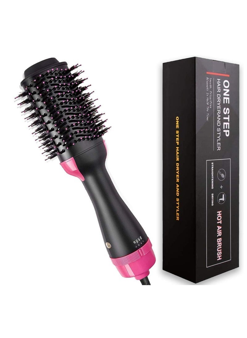ELTRAZONE Hair Dryer Styler Pink/Black – 2-in-1 Professional Blow Dryer and Volumizer with Ionic Technology, Multiple Heat & Speed Settings, Lightweight Design, Quick Drying, Ceramic Coating for Smooth, Frizz-Free Hair, Perfect for All Hair Types and Travel - Image 1