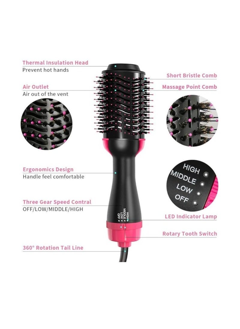ELTRAZONE Hair Dryer Styler Pink/Black – 2-in-1 Professional Blow Dryer and Volumizer with Ionic Technology, Multiple Heat & Speed Settings, Lightweight Design, Quick Drying, Ceramic Coating for Smooth, Frizz-Free Hair, Perfect for All Hair Types and Travel - Image 2