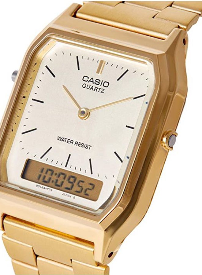 كاسيو ساعة يد شبابية بعقارب ورقمية طراز AQ-230GA-9DMQ - قياس 30 مم - لون ذهبي رجال - Image 4