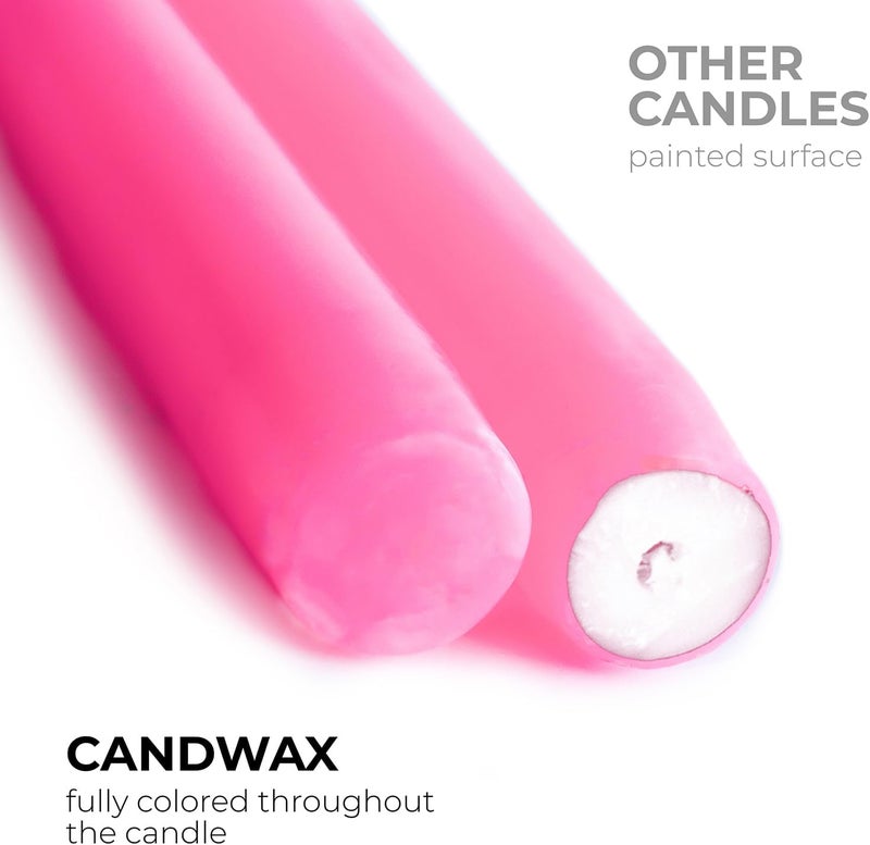 CANDWAX مجموعة شموع تاندواكس بلون أرجواني بطول 8 بوصة، عبوة تحتوي على 4 شموع - شموع مستقيمة تحترق ببطء ولا تسيل، مثالية لعيد هالوين أو للزينة الرومانسية. - Image 2