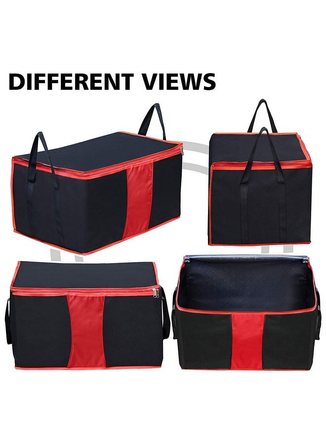 Storite Storite Multi-Purpose Moisture Proof Heavy Duty 1680 Denier Nylon 110 L Super-Size Large Toys/Stationery Paper/Blankets/Clothes Storage Bag -Black/Red (63.5 x 45.7 x 38 cm, Rectangular) (4 Pack)  - Image 5