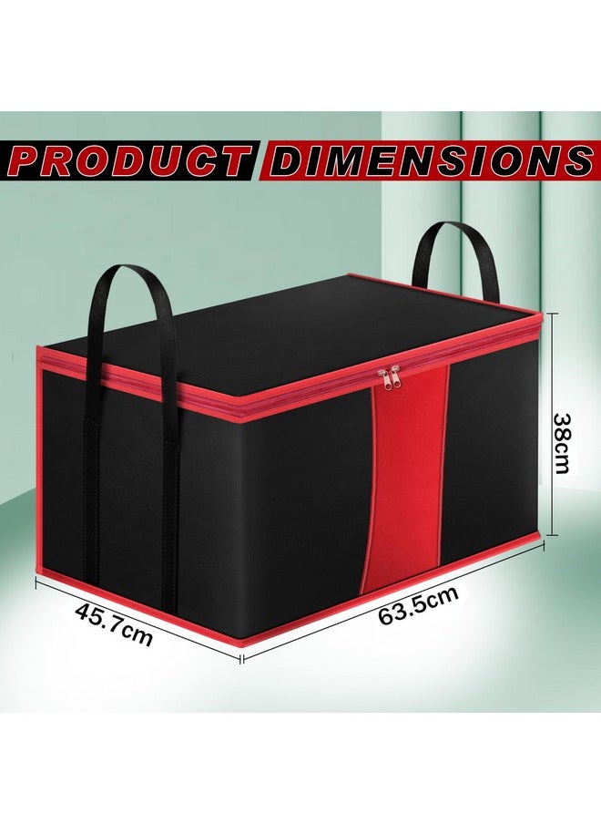 Storite Storite Multi-Purpose Moisture Proof Heavy Duty 1680 Denier Nylon 110 L Super-Size Large Toys/Stationery Paper/Blankets/Clothes Storage Bag -Black/Red (63.5 x 45.7 x 38 cm, Rectangular) (4 Pack)  - Image 2