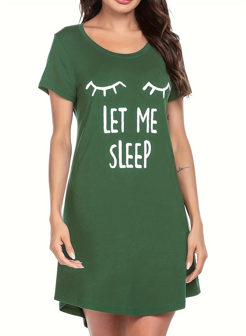 Mesery Dress Cotton Short Sleves-GREEN  - Image 3