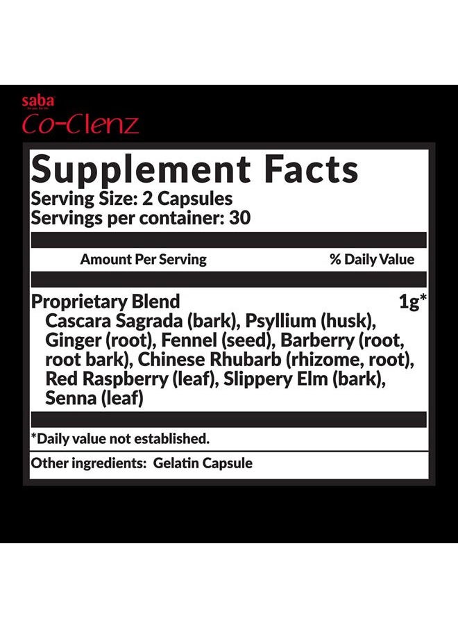 Saba Kombucha Co-Clenz - 5 Day Cleanse for Men & Women-Supports Healthy Bowel Movements- Detox, Colon Health, Helps Constipation -30 Capsules,  - Image 2