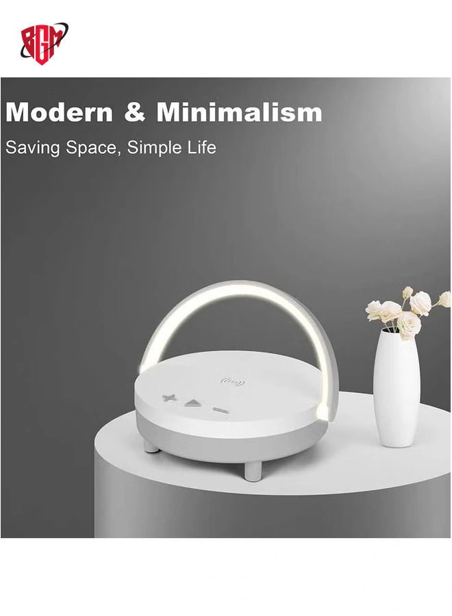 BGM LED Night Light Table Lamps, Music Lamp Wireless Charger Portable Bluetooth Speaker Touch Lamp, Portable Bluetooth Speaker, Wireless Charging Nightstand Lamp ,Birthday Gifts for Women, Men, Dad, Mom  - Image 3