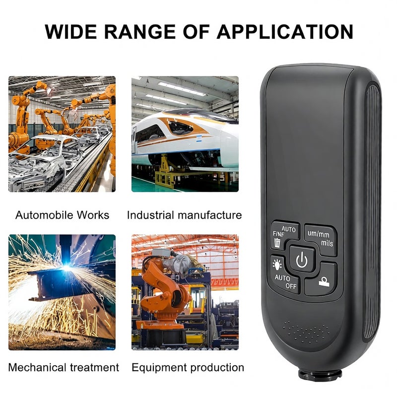 0-2000UM Thickness Gauge High Precise LCD Digital Automobile Film Thickness Meter Car Paint Coating Thickness Tester Three Probe Modes Three Units Switching with Multi-point and Zeroing Calibration - Image 5