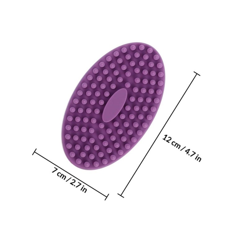 Soft Silicone Bath Brush Scrubber For Newborns Gentle Massage Body Cleanser Purple - Image 3