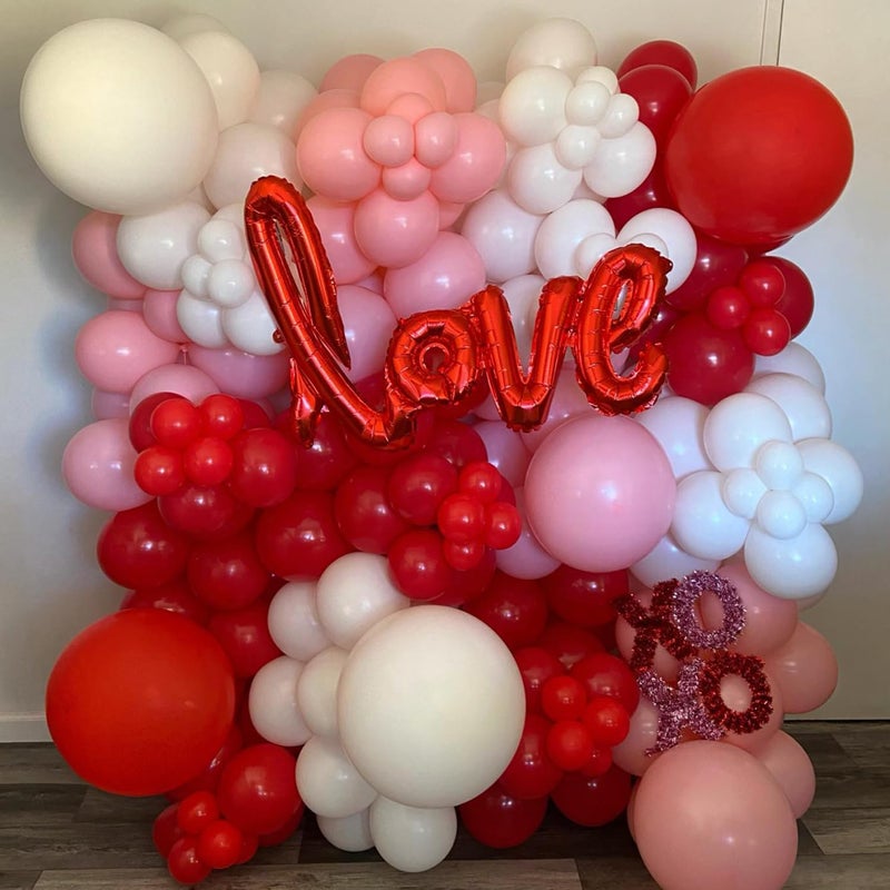 UAEYW Valentine's Day Balloons 11Pcs Large Red Heart Shape Love Bear Lip Glasses I Love U Foil Balloons for Him or Her Valentines Day Proposal Wedding Anniversary Dating Birthday Party Decorations - Image 5