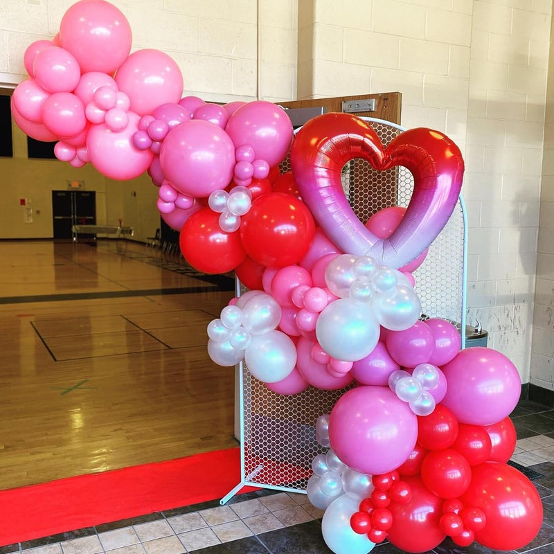 UAEYW Valentine's Day Balloons 11Pcs Large Red Heart Shape Love Bear Lip Glasses I Love U Foil Balloons for Him or Her Valentines Day Proposal Wedding Anniversary Dating Birthday Party Decorations - Image 4