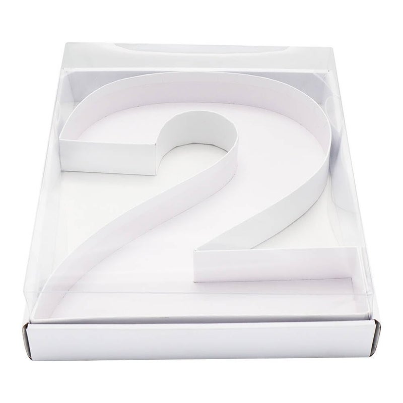 WENPACK 125 Cardboard Number Shaped Mache Party Decorative Strawberries Fillable Sweets Candy Box with Clear Lid white 2