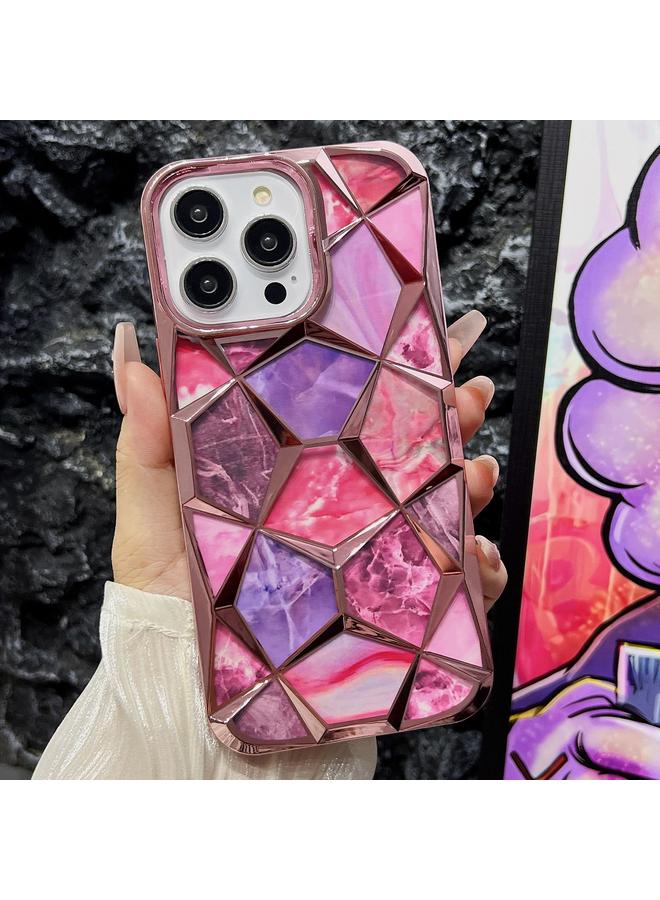 اس-توب جراب لهاتف iPhone 13 Pro Max بتصميم مكعب مائي من الرخام المطلي بالكهرباء من مادة TPU - Image 1