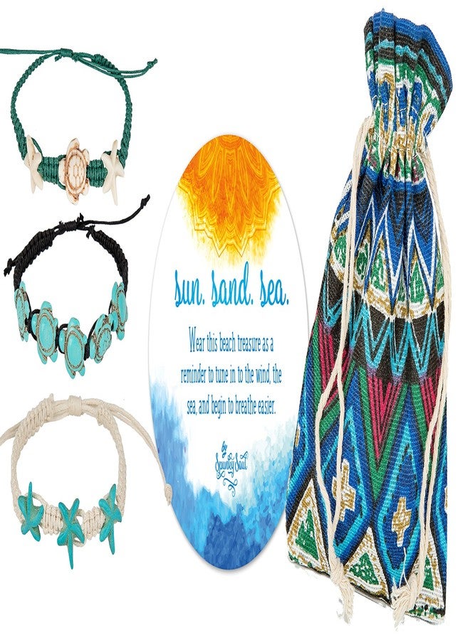 SPUNKYsoul Turtle Starfish Howlite Bracelet or Anklet Set Beach Collection (Turtle Starfish 3 Pack) - Image 4