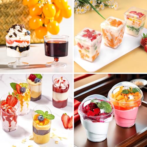 LifeIdeas 380 Pack Mini Dessert Cups with Spoons and lids, 5 oz Mini Clear Parfait Cups, Shooters Cups for Party, Round Yogurt Cups, Reusable Fruit Ice Cream Cake Pudding Cups - Image 3