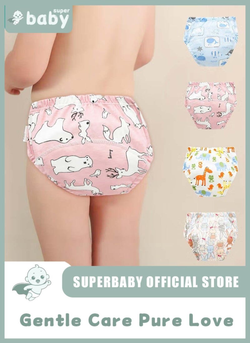 SuperBaby 5 Piece Potty Training Underwear, 6 Layers Breathable Cotton Absorbent Trainer Pants for Toddler Baby Boys Girls Waterproof - Image 1