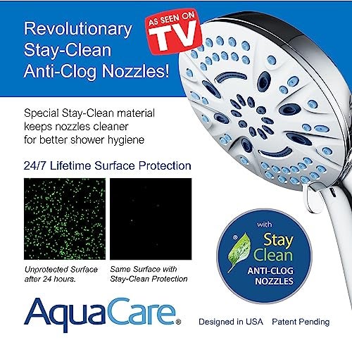Aquacare Magneton High-Pressure 8-mode Handheld Shower Head with Magnetic Guidance Docking System - 2 Magnetic Brackets, 5 inch Face, Hygienic Jets, 6 ft. Stainless Steel Hose/All Chrome Finish - Image 5